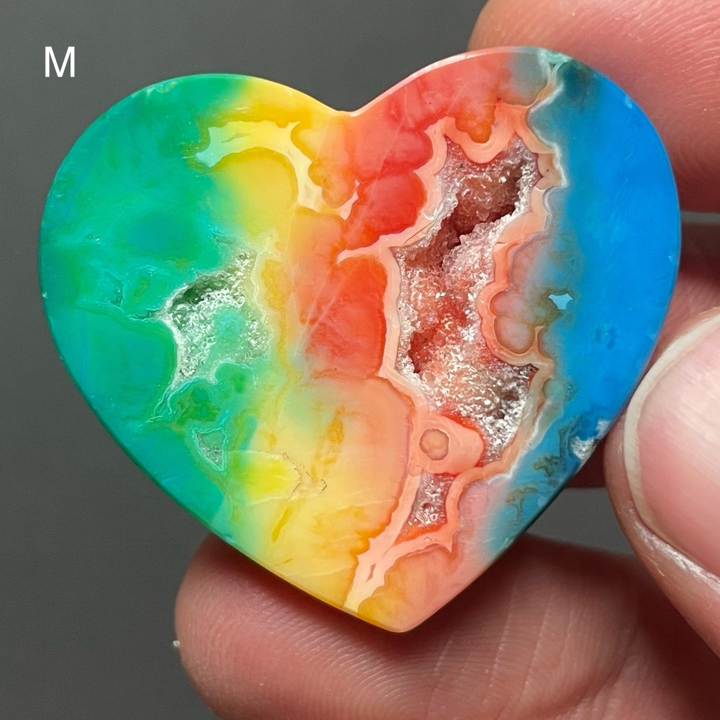 Extraordinary Geode Pocket Rainbow-dyed White Lace Agate