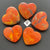 5 Red and Black Jasper Hearts