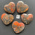 5 Red and Black Jasper Hearts