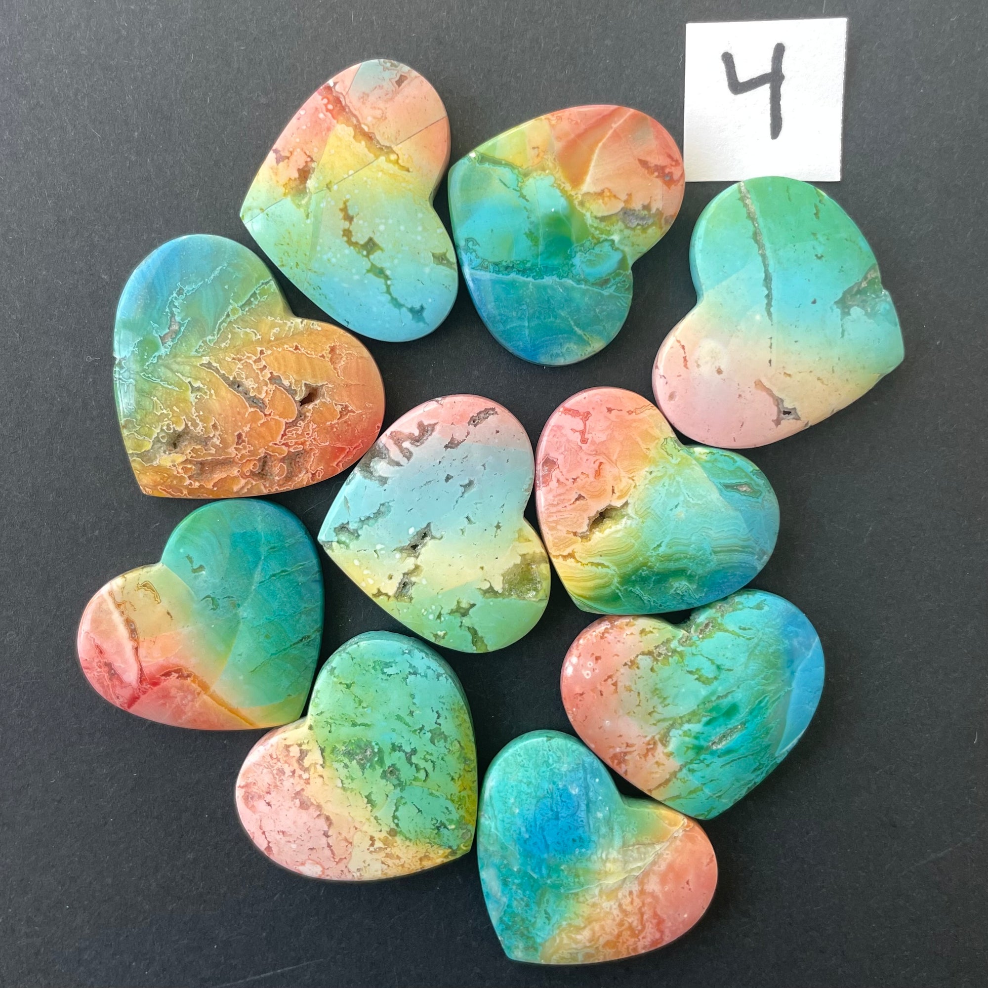 Rainbow-Dyed White Lace Agate