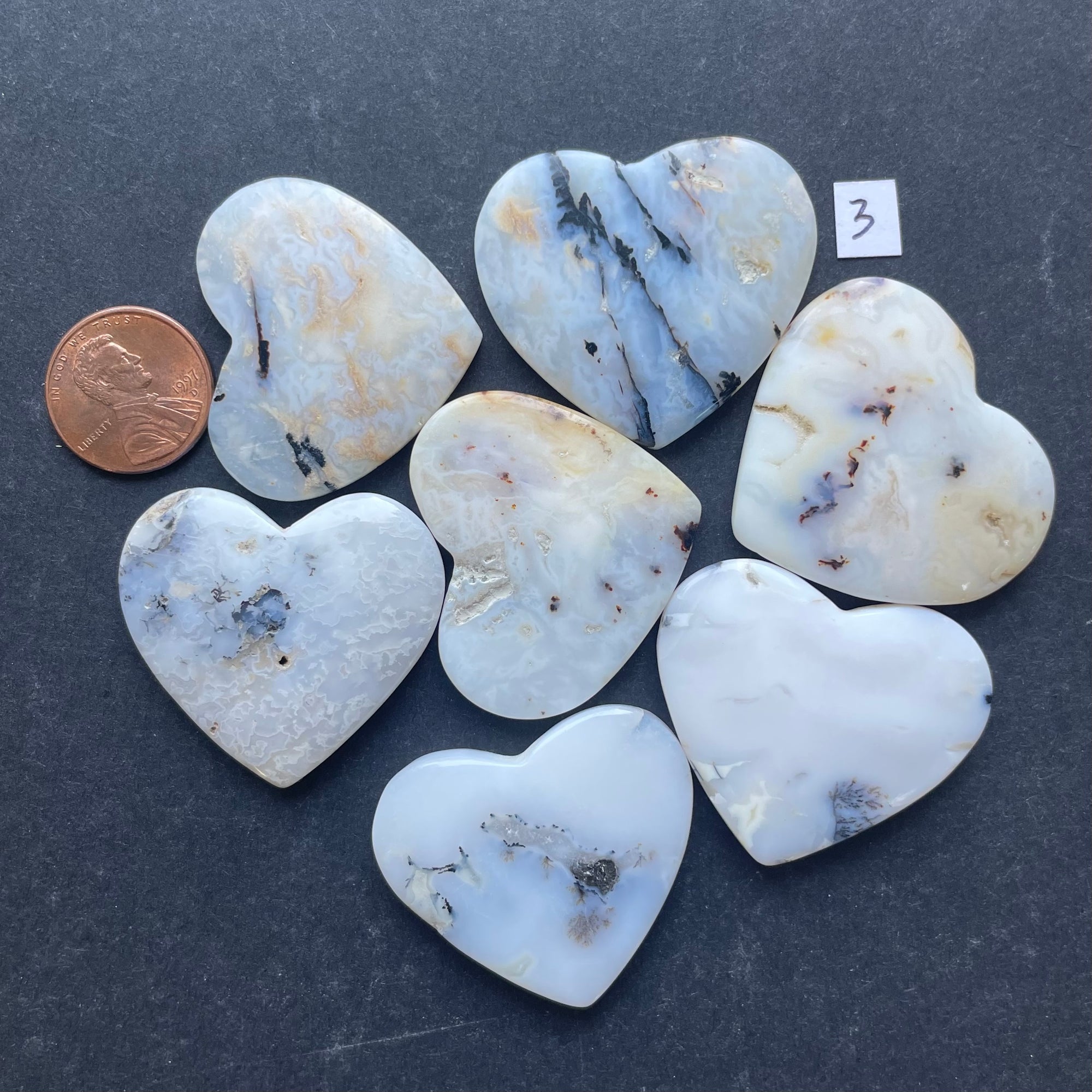 White Dendric Agates