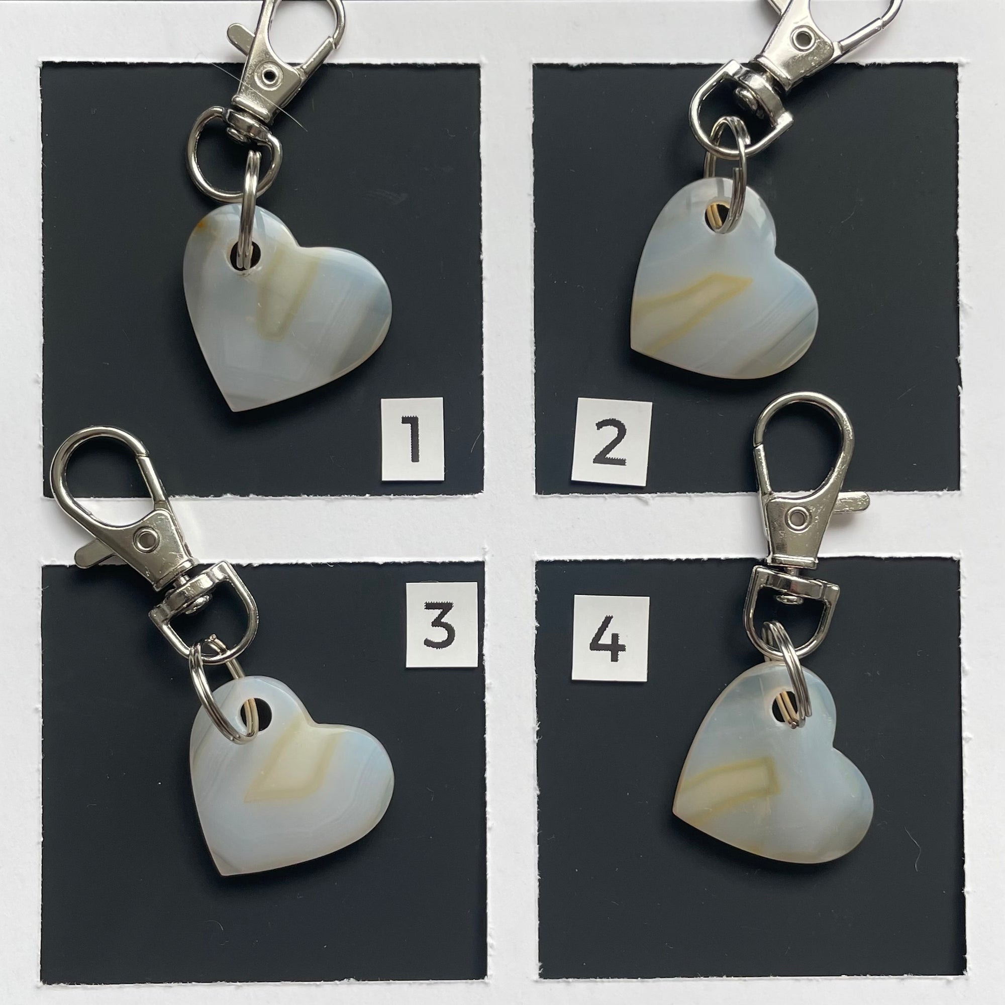 ‘Gold’ Agate Heart Rock Keychain