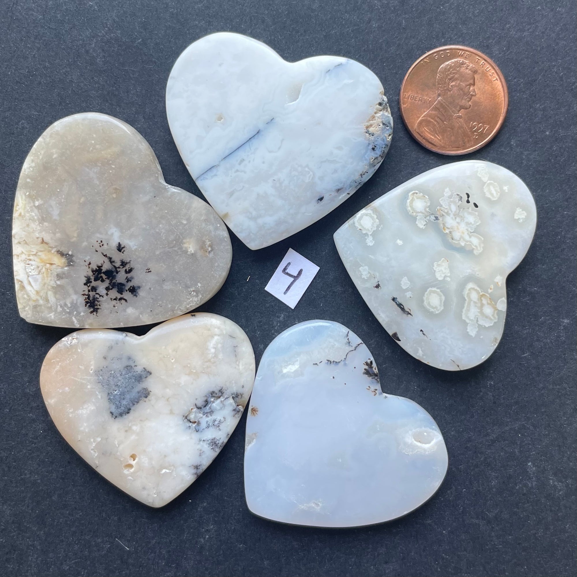 White Dendric Agates