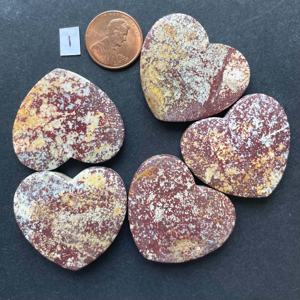 Family of 5 Red Ocean Jasper