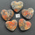 5 Red and Black Jasper Hearts