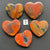 5 Red and Black Jasper Hearts