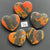 5 Red and Black Jasper Hearts