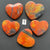 5 Red and Black Jasper Hearts