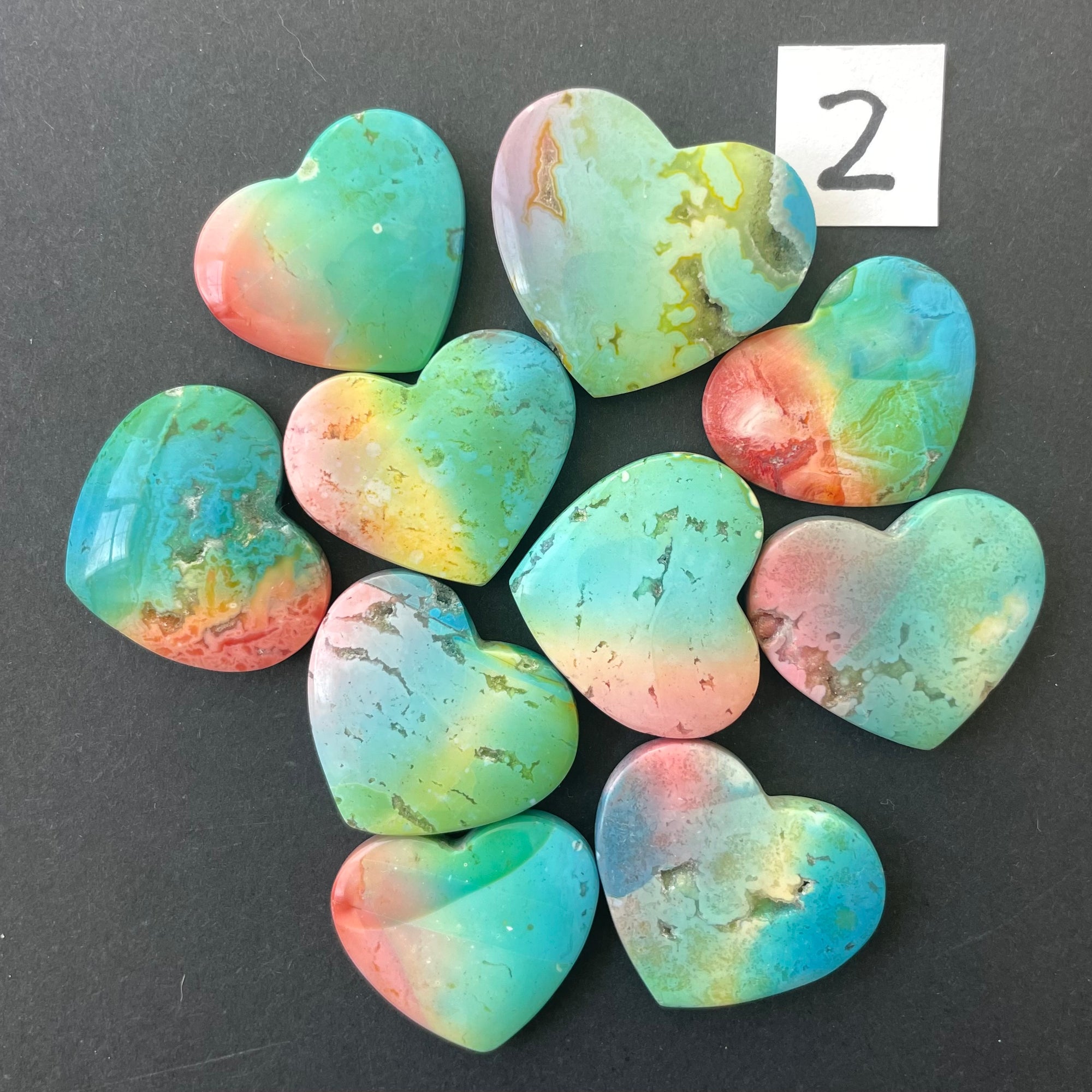 Rainbow-Dyed White Lace Agate