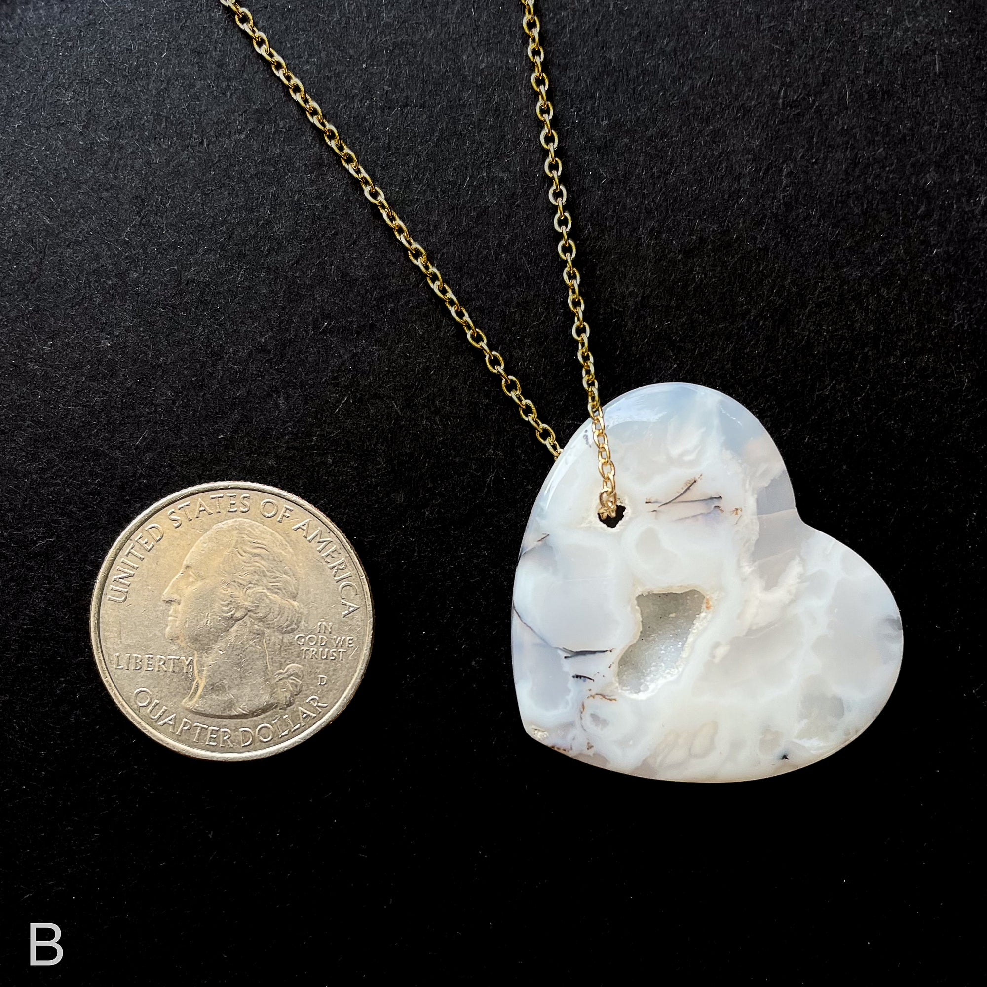 White Lace Agate Geode Pocket Necklaces